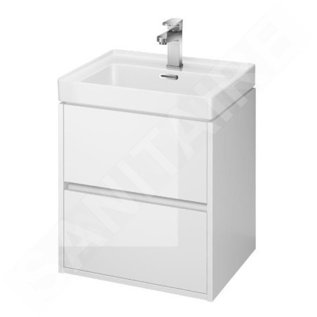 Cersanit Crea - Meuble-lavabo, 53x49x40 cm, 2 tiroirs, blanc S924-002