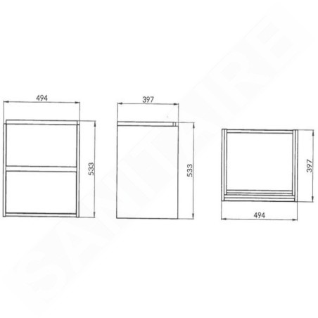 Cersanit Crea - Meuble-lavabo, 53x49x40 cm, 2 tiroirs, blanc S924-002
