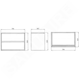 Cersanit Crea - Meuble-lavabo, 53x79x45 cm, 2 tiroirs, blanc S924-004