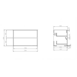 Cersanit Crea - Meuble-lavabo, 53x79x45 cm, 2 tiroirs, blanc S924-005