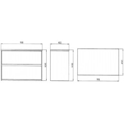 Cersanit Crea - Meuble-lavabo, 53x100x45 cm, 2 tiroirs, blanc S924-006