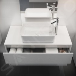 Cersanit Crea - Meuble-lavabo, 53x100x45 cm, 2 tiroirs, blanc S924-006
