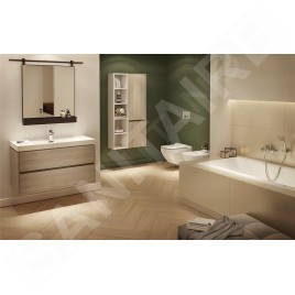 Cersanit Crea - Meuble-lavabo, 53x99x45 cm, 2 tiroirs, chêne S924-011