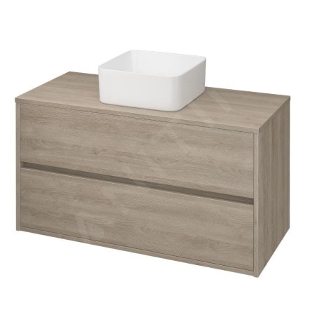 Cersanit Crea - Meuble lavabo, 53x100x45 cm, 2 tiroirs, chêne S924-012