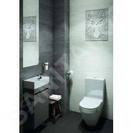 Cersanit Crea - Meuble-lavabo, 59x39x22 cm, 1 porte, charnières G/D, gris S924-014