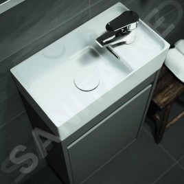Cersanit Crea - Meuble-lavabo, 59x39x22 cm, 1 porte, charnières G/D, gris S924-014