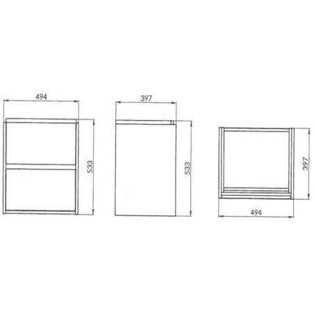 Cersanit Crea - Meuble-lavabo, 53x49x40 cm, 2 tiroirs, gris S924-015