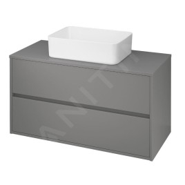 Cersanit Crea - Meuble-lavabo, 53x100x45 cm, 2 tiroirs, gris S924-020