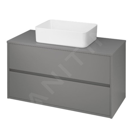 Cersanit Crea - Meuble-lavabo, 53x100x45 cm, 2 tiroirs, gris S924-020