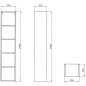 Cersanit Crea - Armoire haute, 140x30x25 cm, blanc S924-023