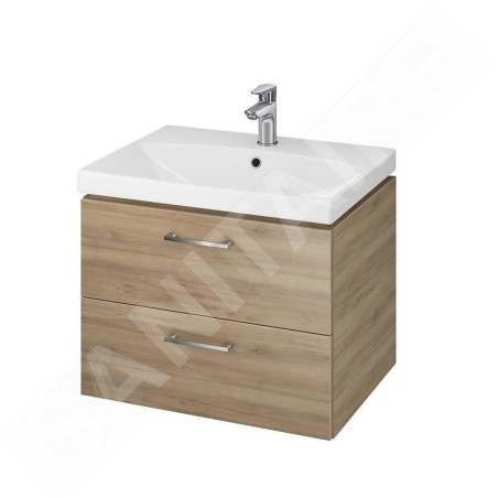 Cersanit Lara - Meuble-lavabo, 45x59x45 cm, 2 tiroirs, noyer S926-010-DSM