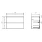 Cersanit Moduo - Meuble-lavabo, 57x80x38cm, 2 tiroirs, gris S929-001 Cersanit Moduo - Meuble-lavabo, 57x80x38cm, 2 tiroirs, gris S929-001