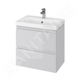 Cersanit Moduo - Meuble-lavabo, 57x60x38cm, 2 tiroirs, gris S929-003