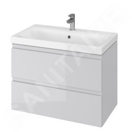 Cersanit Moduo - Meuble-lavabo, 57x80x45cm, 2 tiroirs, gris S929-007