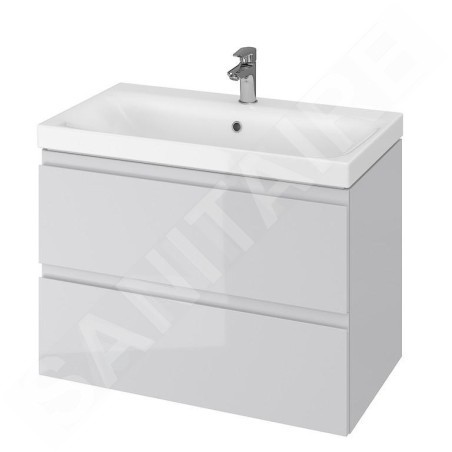 Cersanit Moduo - Meuble-lavabo, 57x80x45cm, 2 tiroirs, gris S929-007