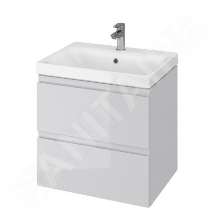 Cersanit Moduo - Meuble-lavabo, 57x60x45cm, 2 tiroirs, gris S929-009