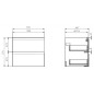 Cersanit Moduo - Meuble-lavabo, 57x60x45cm, 2 tiroirs, gris S929-009 Cersanit Moduo - Meuble-lavabo, 57x60x45cm, 2 tiroirs, gris S929-009