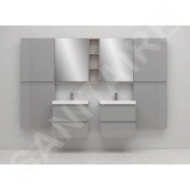 Cersanit Moduo - Meuble-lavabo, 57x60x45cm, 2 tiroirs, gris S929-009