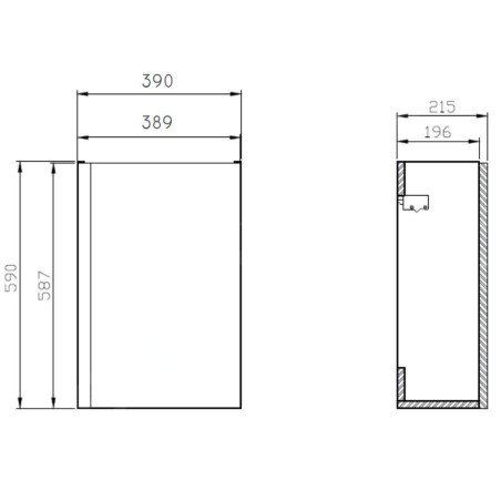 Cersanit Moduo - Meuble-lavabo, 59x39x22 cm, 1 porte, charnières G/D, gris S929-013