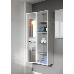 Cersanit Moduo - Armoire haute, 160x40x34 cm, 1 porte, charnières G/D, miroir intérieur, gris S929-019