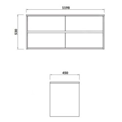Cersanit Crea - Meuble-lavabo, 53x120x45 cm, 4 tiroirs, blanc S931-002