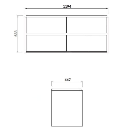 Cersanit Crea - Meuble-lavabo, 53x119x45 cm, 4 tiroirs, chêne S931-003