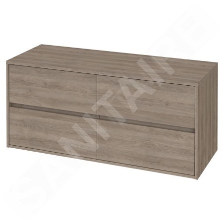 Cersanit Crea - Meuble-lavabo, 53x120x45 cm, 4 tiroirs, chêne S931-004