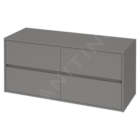 Cersanit Crea - Meuble-lavabo, 53x120x45 cm, 4 tiroirs, gris S931-006