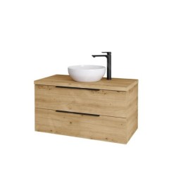 kielle Idolio - Meuble comprenant un plateau pour vasque 100x54x50 cm, avec découpe, caramel 50024101