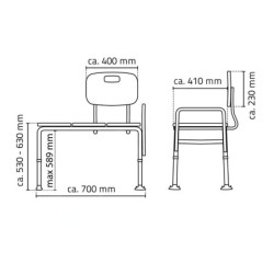 Sapho Accessoire Ridder - Banc de baignoire, blanc A0120101
