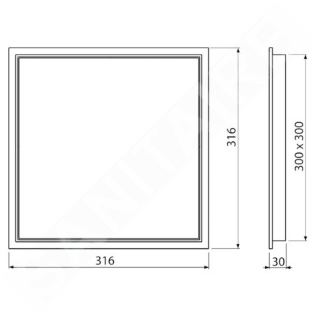 Alcadrain Accessoires - Porte de salle de bains 30x30 cm, blanche AVD003