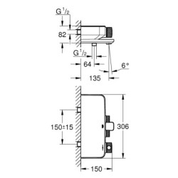 Grohe Grohtherm SmartControl - Mitigeur thermostatique de baignoire, chrome 34718000