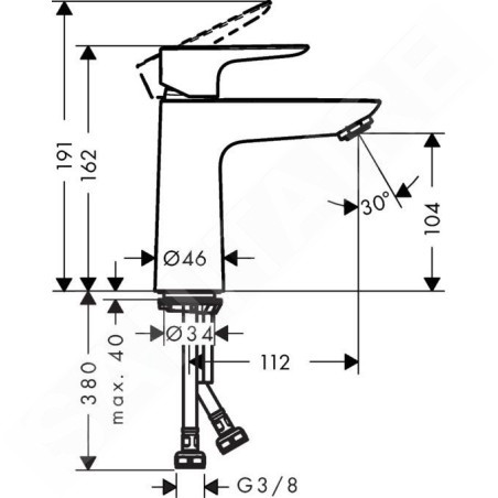 Hansgrohe Talis E - Mitigeur de lavabo, bronze brossé 71712140