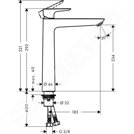 Hansgrohe Talis E - Mitigeur de lavabo 240, chrome 71717000