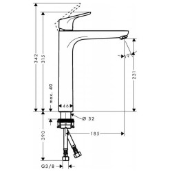 Hansgrohe Focus - Mitigeur de lavabo 230, chrome 31532000