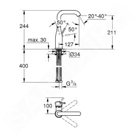 Grohe Essence - Mitigeur de lavabo, chrome 23541001