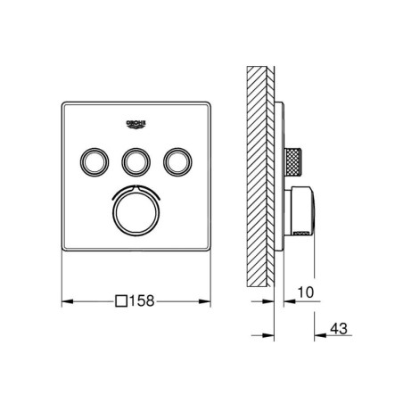 Grohe SmartControl - Mitigeur encastré pour 3 sorties, chrome 29149000