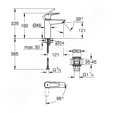 Grohe QuickFix Start - Mitigeur de lavabo avec vidage Push-Open, démarrage à froid, chrome 23746002