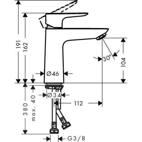 Hansgrohe Talis E - Mitigeur de lavabo, CoolStart, bronze brossé 71714140