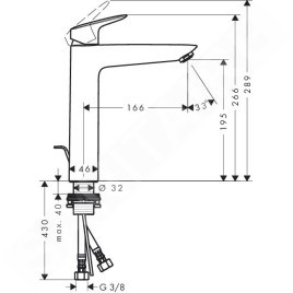 Hansgrohe Logis - Mitigeur de lavabo 190 avec garniture de vidage, chrome 71090000