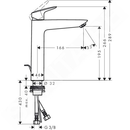 Hansgrohe Logis - Mitigeur de lavabo 190 avec garniture de vidage, chrome 71090000