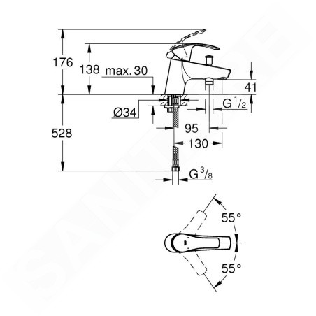 Grohe Eurosmart - Mitigeur de baignoire, chrome 33412002