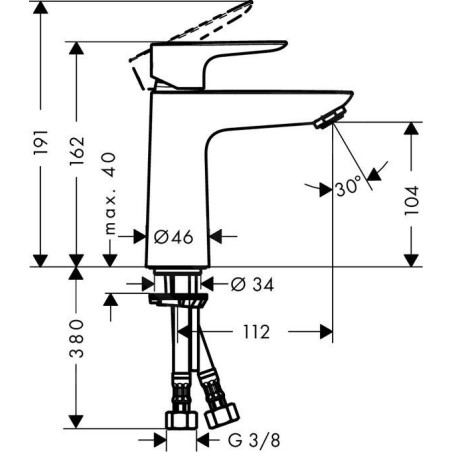 Hansgrohe Talis E - Mitigeur de lavabo, CoolStart, chrome 71714000