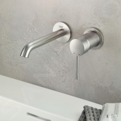 Grohe Essence - Mitigeur de lavabo M encastré, installation 2 trous, supersteel 19408DC1