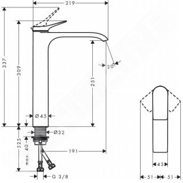 Hansgrohe Vivenis - Mitigeur de lavabo 250, EcoSmart, noir mat 75042670
