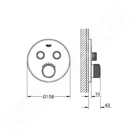 Grohe Grohtherm SmartControl - Mitigeur thermostatique encastré de douche, 2 sorties, chrome 29119000