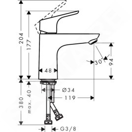 Hansgrohe Focus E2 - Mitigeur de lavabo 100, chrome 31517000