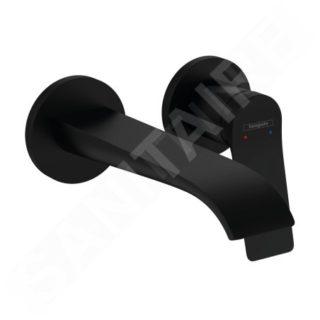 Hansgrohe Vivenis - Mitigeur de lavabo encastré, installation 2 trous, EcoSmart, noir mat 75050670
