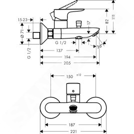 Hansgrohe Talis E - Mitigeur de baignoire, bronze brossé 71740140