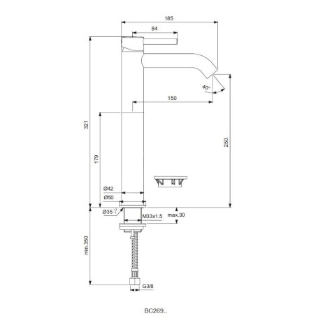 Ideal Standard CeraLine - Mitigeur de lavabo, chrome BC269AA